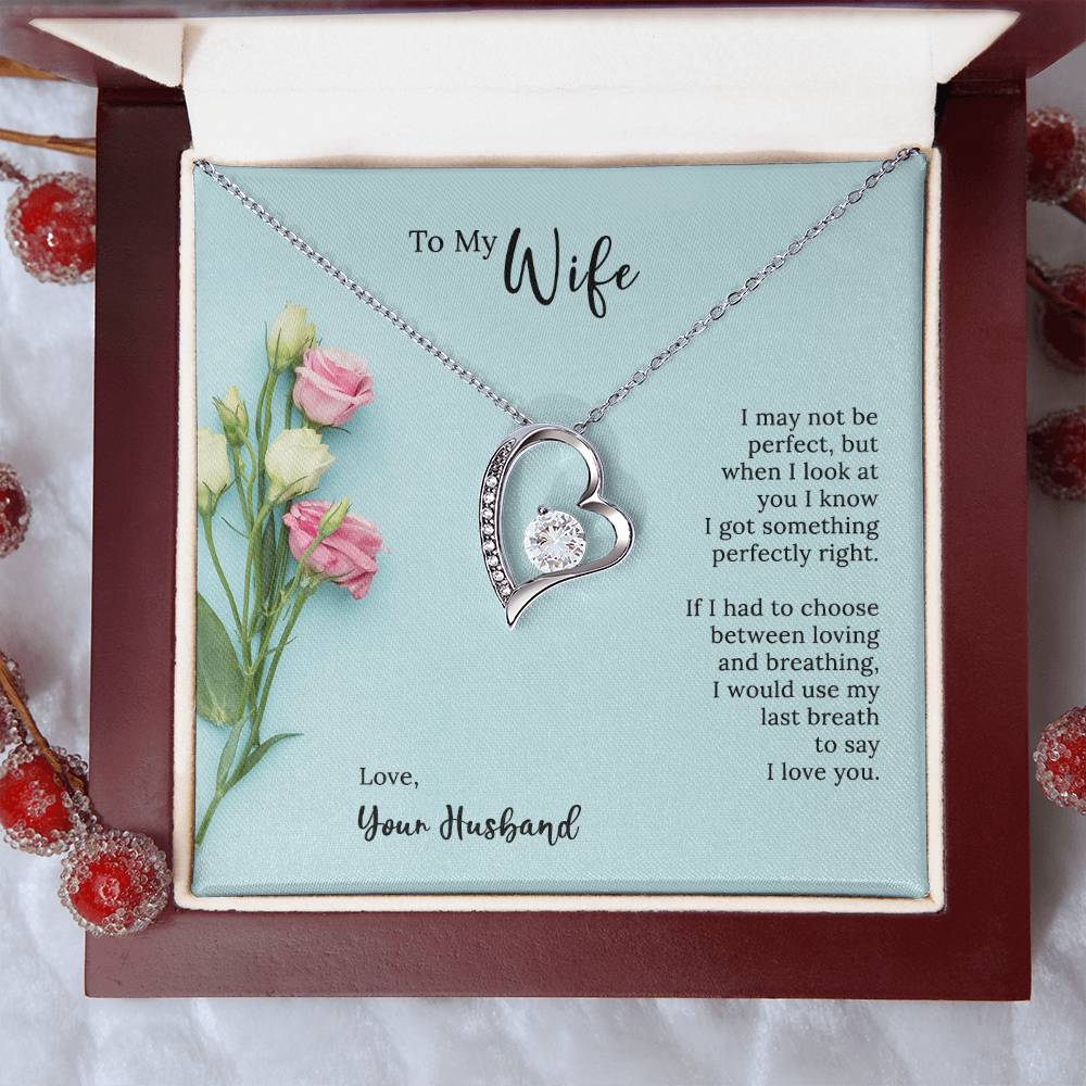 Forever Love Heart Necklace To My Wife Forever Love Necklace