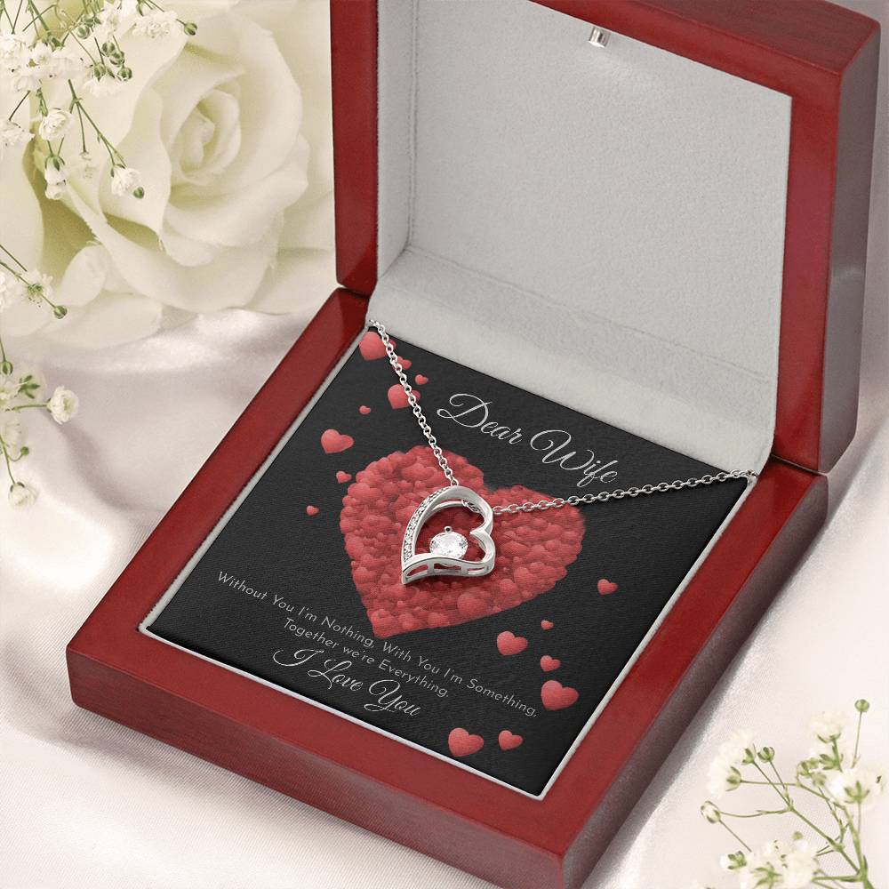 Dear Wife - I Love You - 925 Sterling Silver Pendant Forever Love Necklace