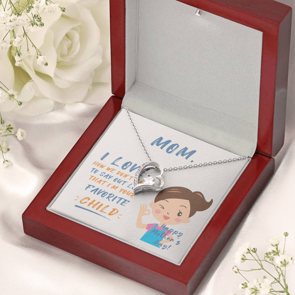 Mom With Message Card 1 Forever Love Necklace