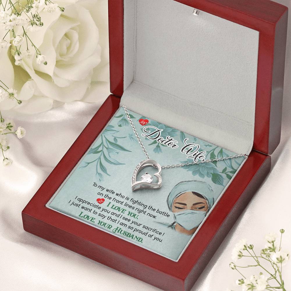 Dear Wife - I Appreciate You And I See Your Sacrifice - Forever Love Necklace Forever Love Necklace