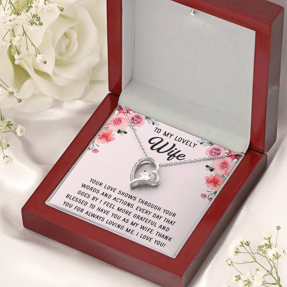 Silver Small Heart Cubic Zirconia Pendant Necklace Gift For Wife Sentimental Gifts For Mothers Day Gift For Wife Wife Anniversary Birthday Forever Love Necklace