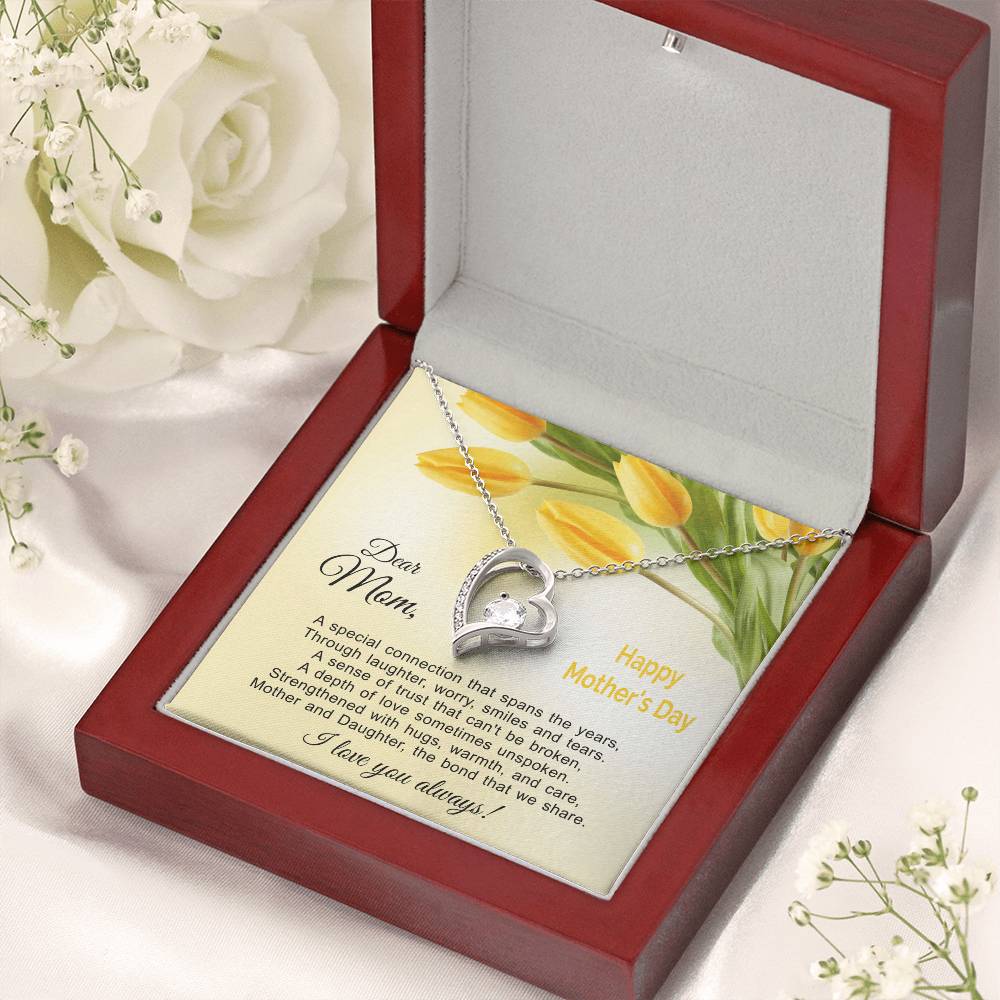 The Bond That We Share - Mother And Daughter Forever Love Heart Necklace Gold Silver Forever Love Necklace