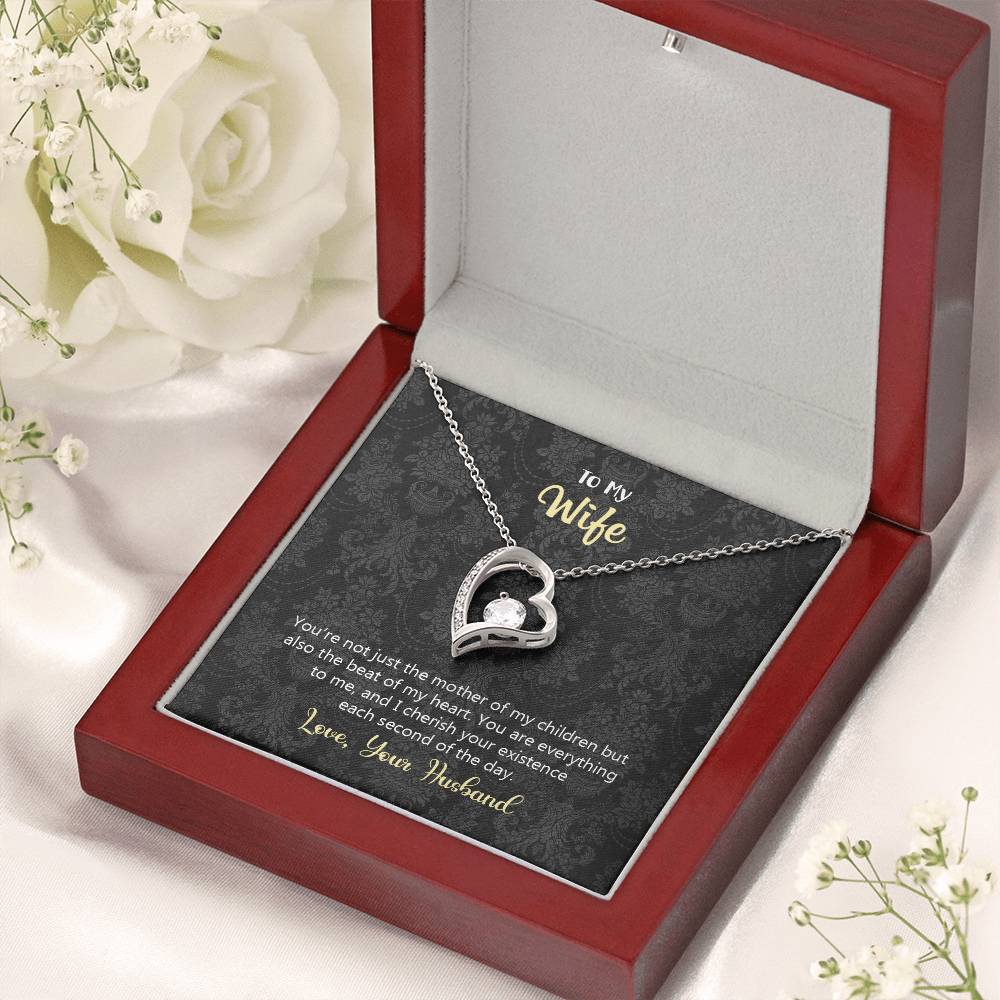 To My Wife Anniversary Gift Heart Necklace Forever Love Necklace