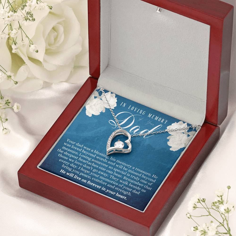 Dad Memorial Gift Father Memorial Gift Loss Of Father Memorial Gift Sympathy Gift Of Loss Of Dad Dad Memorial Necklace Keepsake Forever Love Necklace