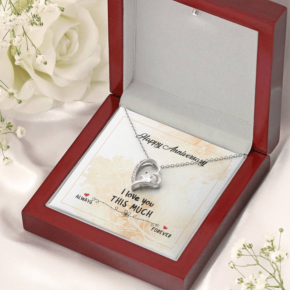 Happy Anniversary Necklace I Love You This Much Forever Love To My Wife Necklace From Husband Anniversary Gift For Wife Birthday Forever Love Necklace