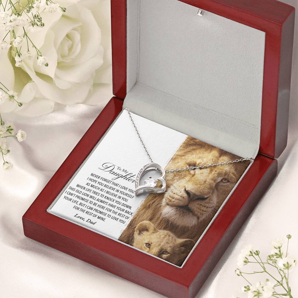 To My Daughter This Old Lion Will Always Have Your Back Love Dad No One Can Love You More Than I Do Forever Love Necklace