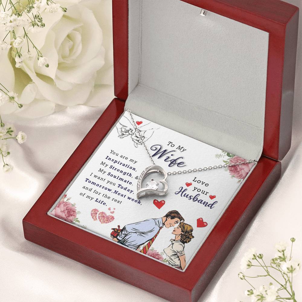 Wife Birthday Necklace Husband To Wife Necklace Necklace Present For Wife Jewelry For My Wife Forever Love Necklace