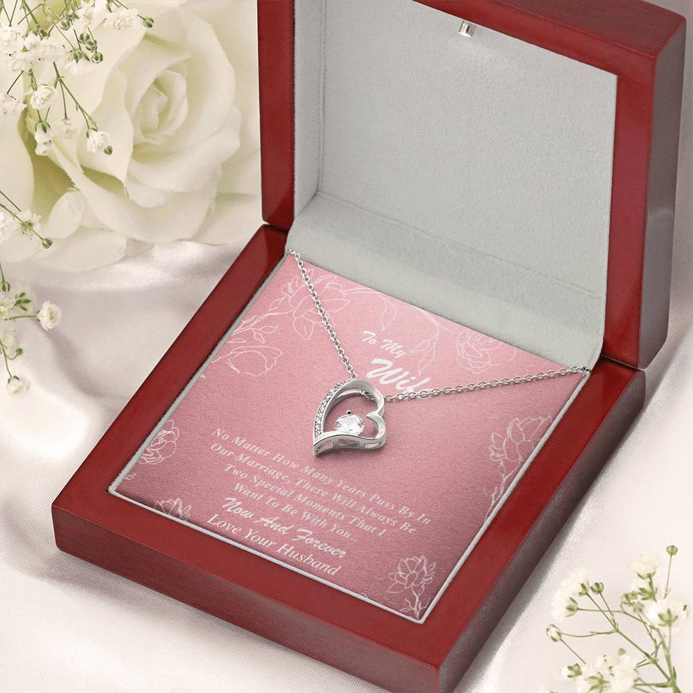 Gold Necklace To My Wife Pink Forever Love Necklace