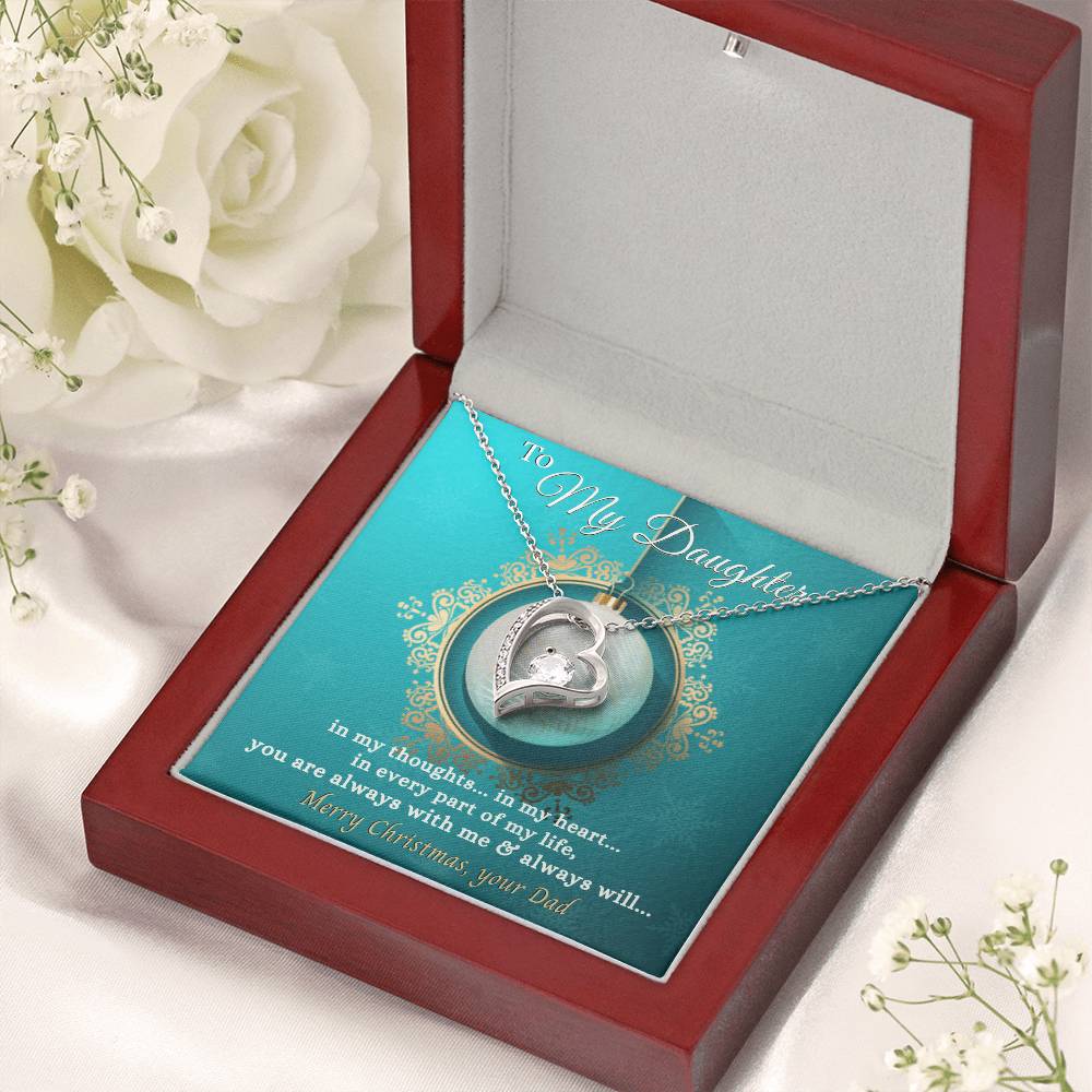 To My Daughter Heart Necklace Forever Love Necklace