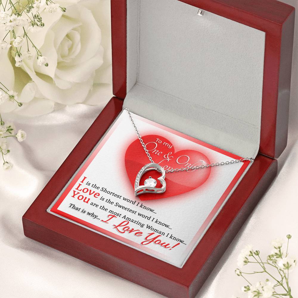 To My One And Only Love Heart Necklace Forever Love Necklace