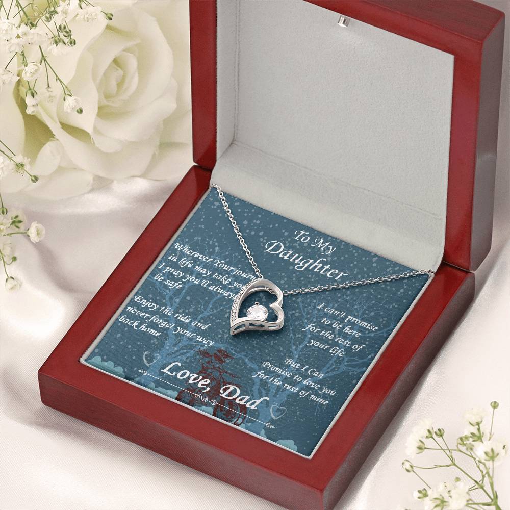 Wherever Your Journey Biker Daughter Forever Love Necklace