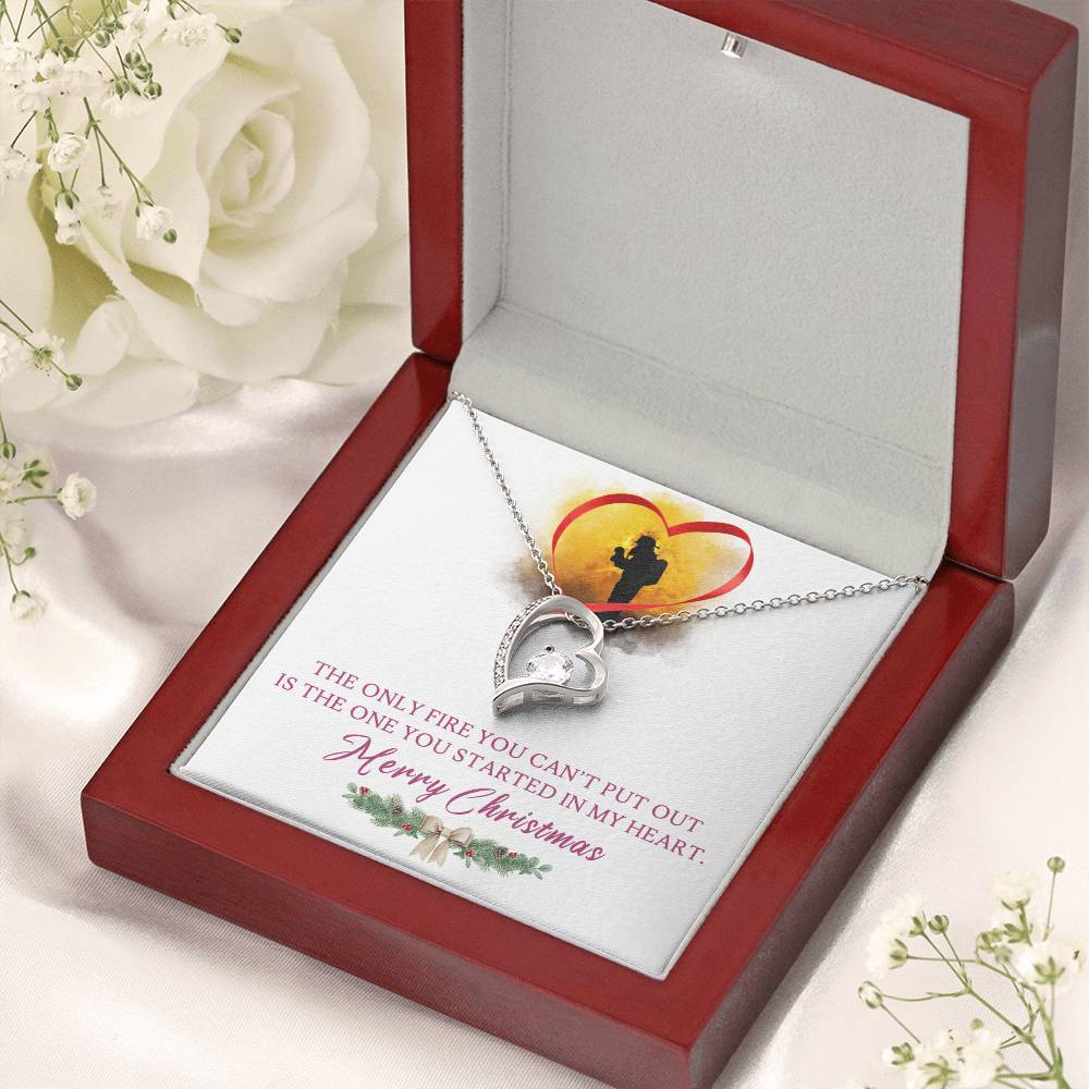 Merry Christmas To My Firefighter 14k Gold Necklace Forever Love Necklace