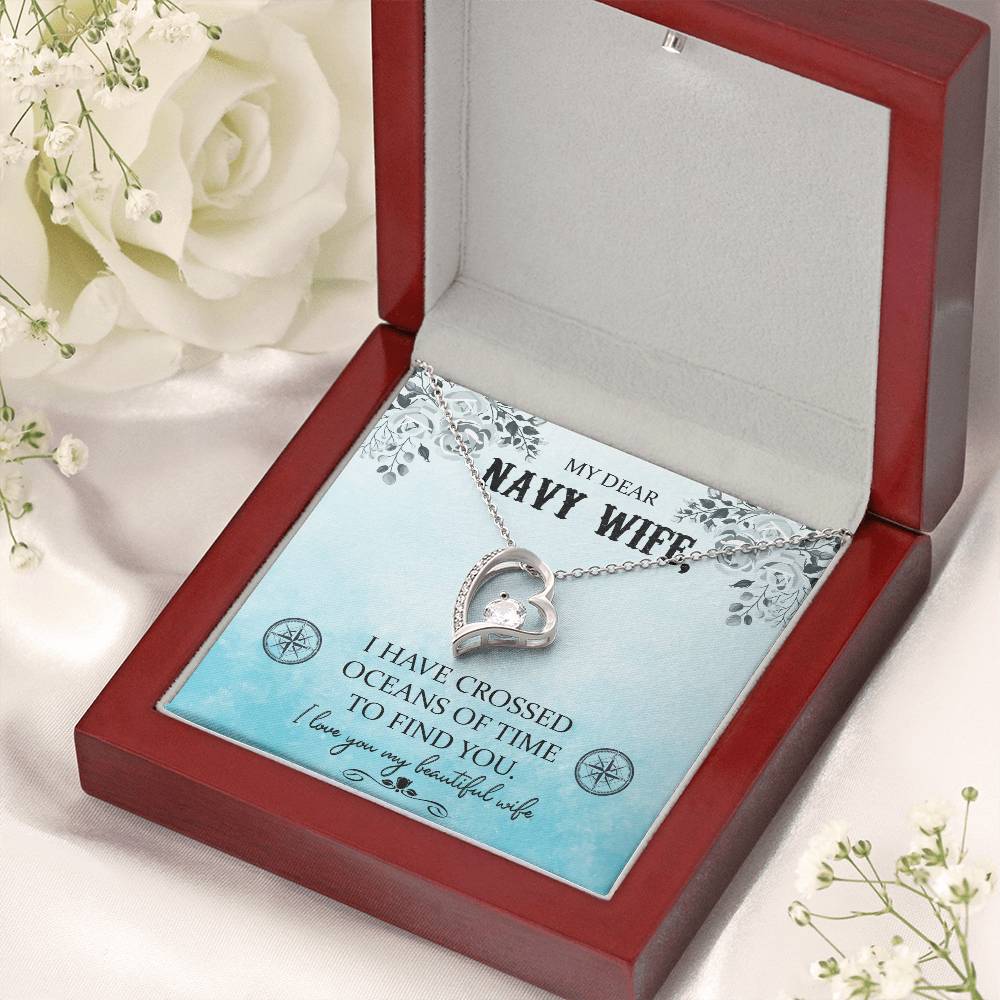 Proud Navy Wife Forever Love Necklace