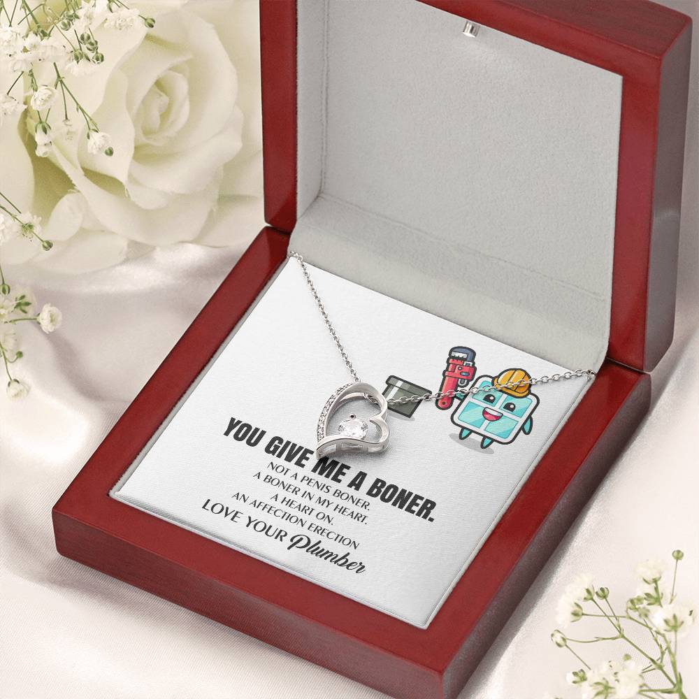You Give Me A Heart Boner An Affection Erection Funny & Sarcastic Love For Her ♥ Mature Gag Plumber's Wife Funny Gift 1 Forever Love Necklace