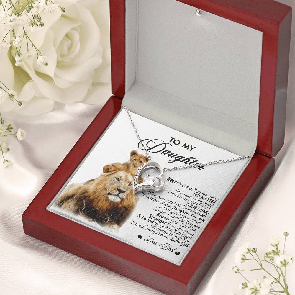 Never Feel That You Are Alone Birthday Gift Necklace For Daughter Gift From Dad To My Daughter Necklace Father Daughter Necklace Forever Love Necklace