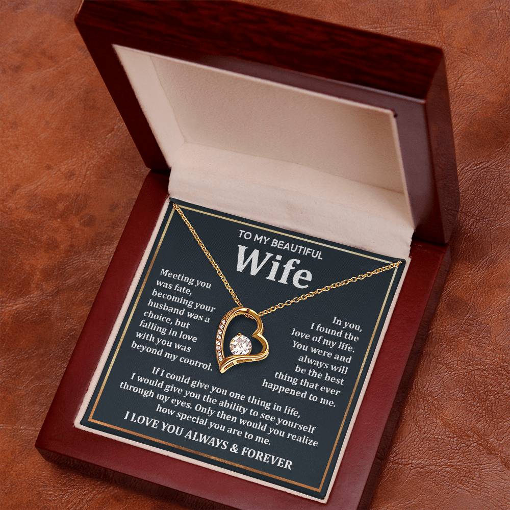 To My Wife - Meeting You Was Fate, Becoming Your Husband Was A Choice Forever Love Necklace