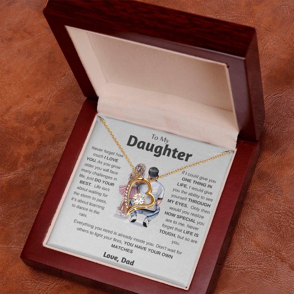 To My Daughter Just Do Your Best Forever Love Necklace Forever Love Necklace