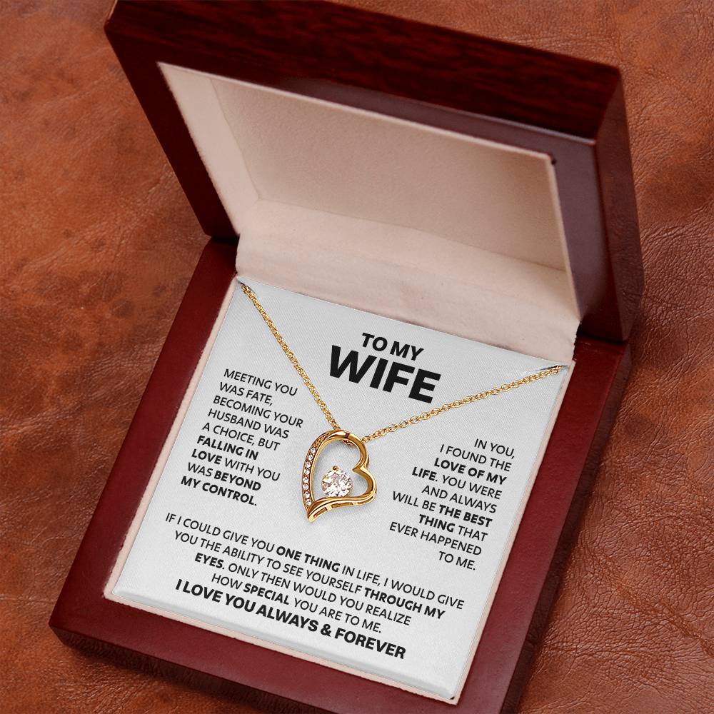 Wife Heart Necklace Meeting You Was Fate Forever Love Necklace