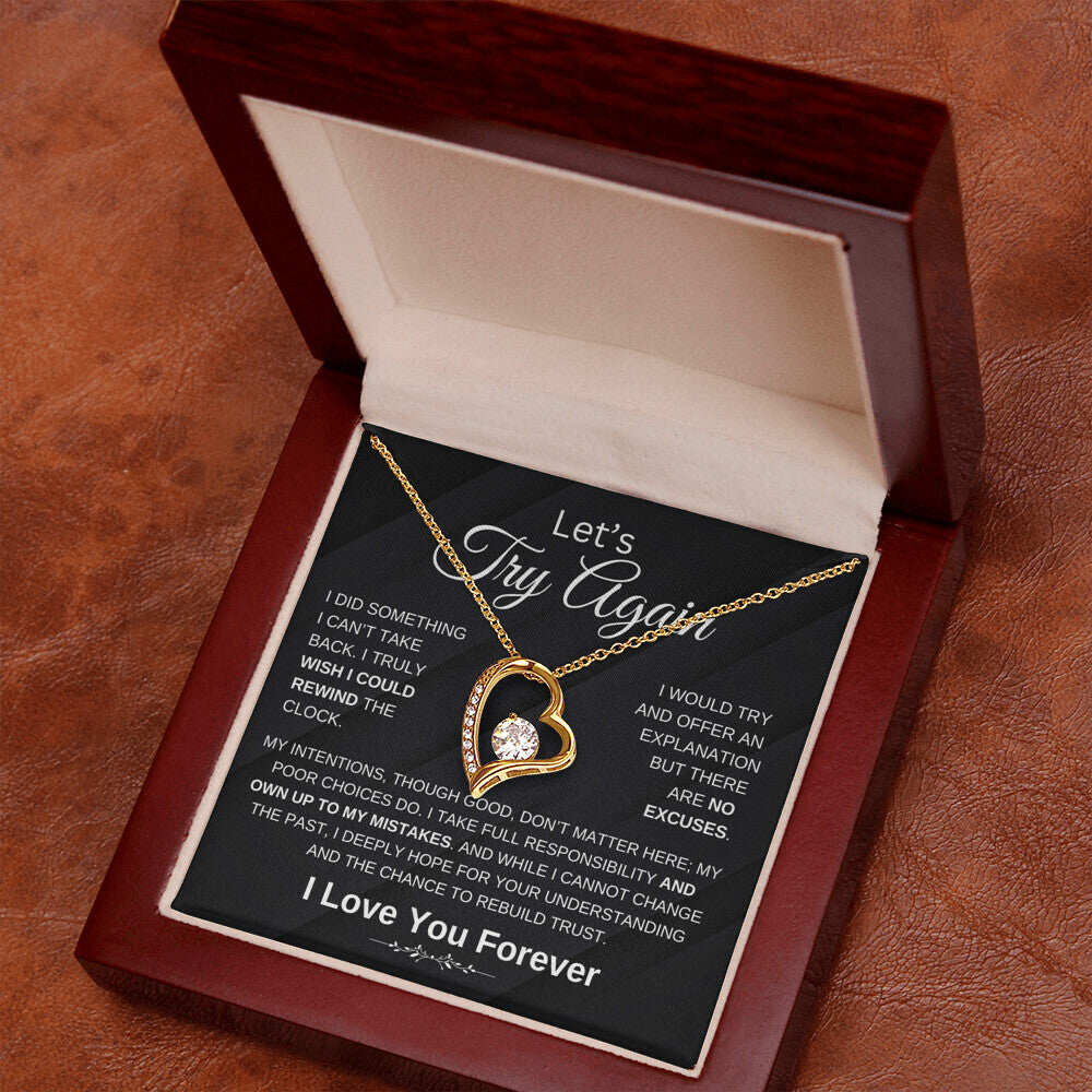 Let'S Try Again Forgive Me Forgifor Ever Love Necklace Wife Soulmate Girlfriend Forever Love Necklace