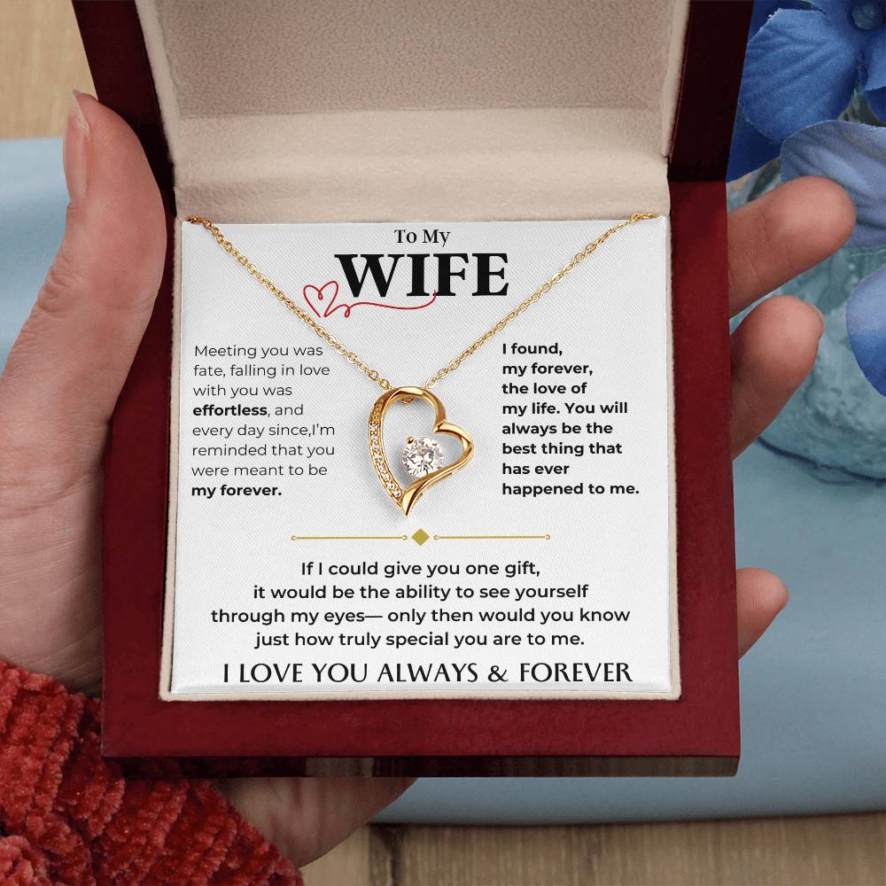 To My Beautiful Wife, I Love You Always & Forever - Forever Love Necklace