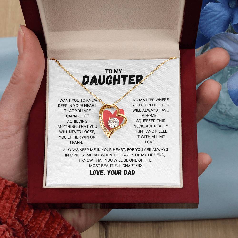 To My Daughter - Forever Love Necklace Forever Love Necklace