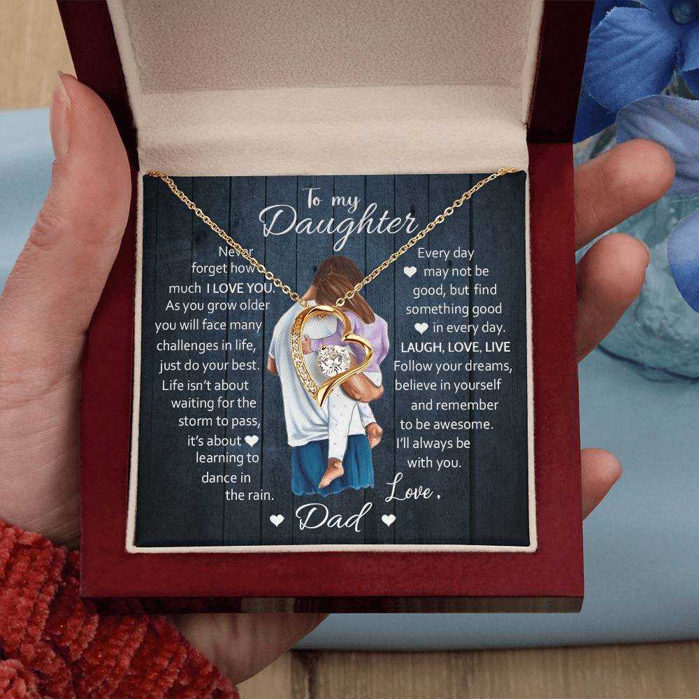 To My Daughter Laugh Love Live Forever Love Necklace Forever Love Necklace