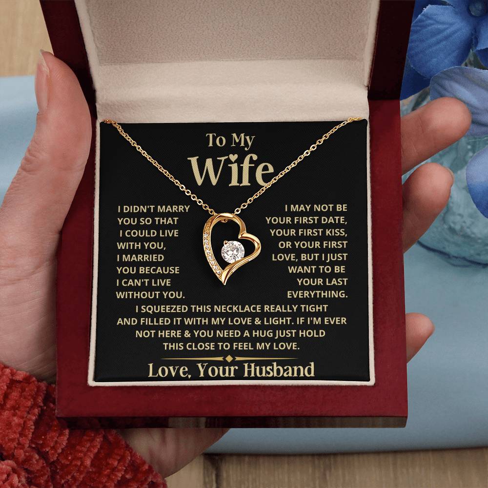 To My Wife Heart Necklace Forever Love Necklace
