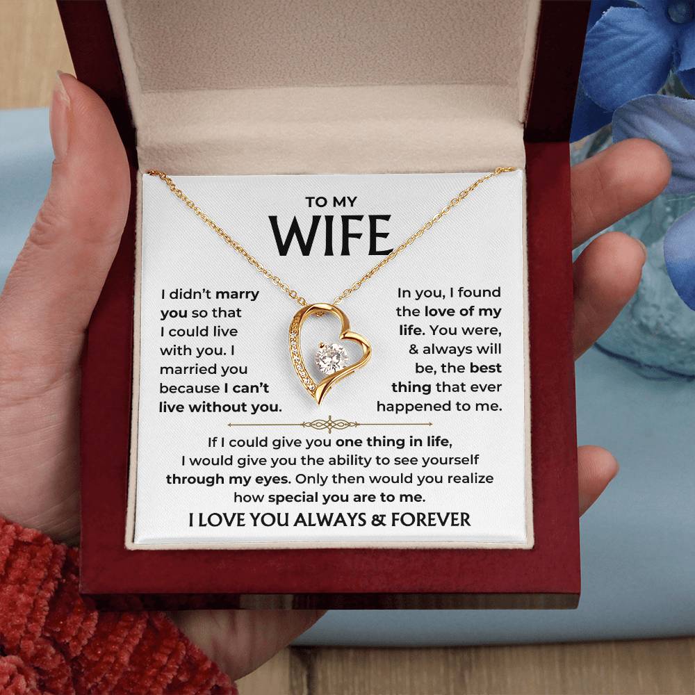 To My Beautiful Wife - Love Of My Life Forever Love Necklace Gift Set - Forever Love Necklace