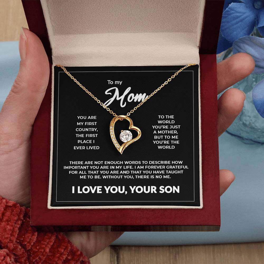 To My Mom - Without You There Is No Me Forever Necklace Forever Love Necklace