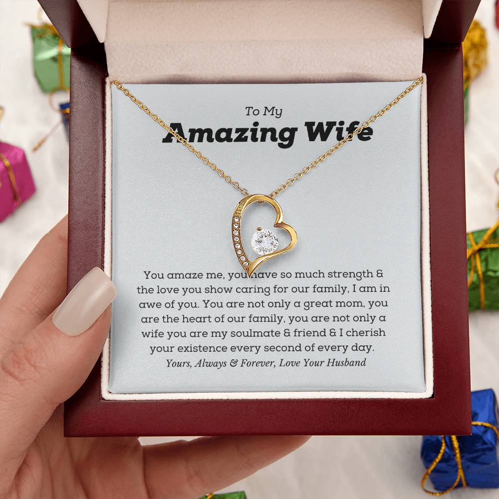 To My Wife Necklace Valentines Gift For Wife Romantic Gifts For Her Anniversary Gift For Wife Wife Valentine Necklace Forever Love Necklace