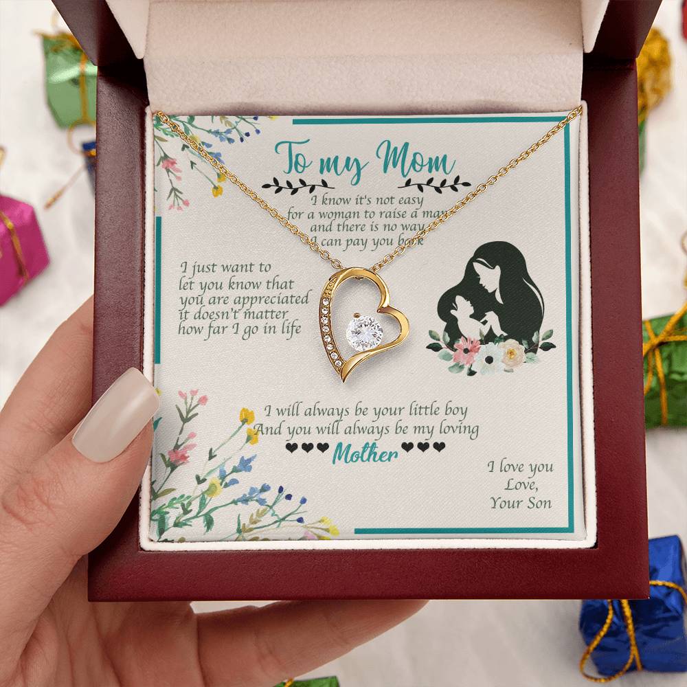 To My Mom I Will Always Be Your Little Boy 1 Forever Love Necklace