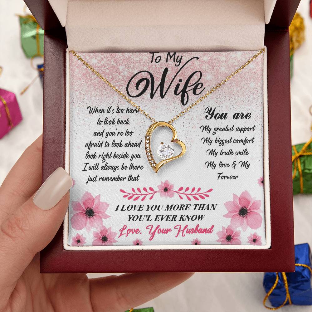 To My Wife Necklace Gift - You Are My Greatest Support - Mother's Day Birthday Forever Love Necklace