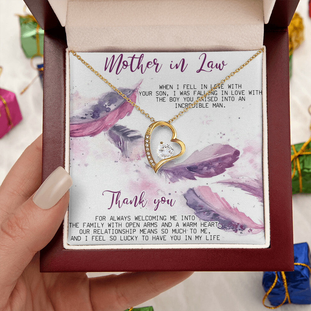 Mother In Law Necklace Gift Mother In Law Birthday Gift Wedding Gift Forever Love Necklace For Mother In Law Mother Of The Groom Forever Love Necklace