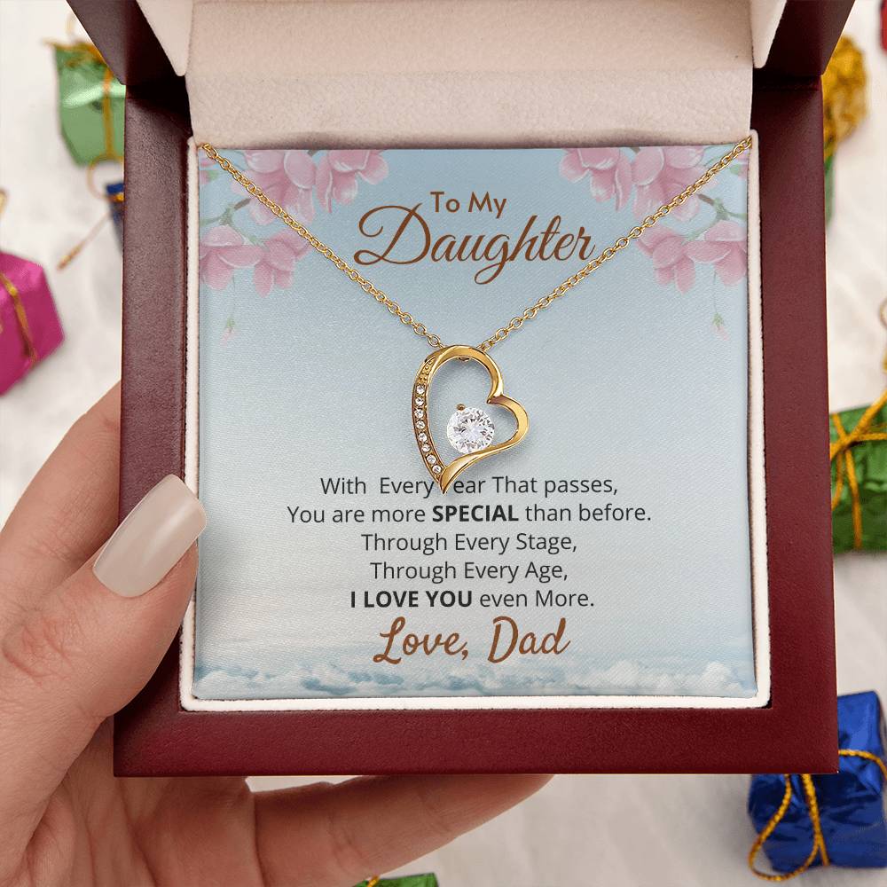 Special Heart Pendant For Daughter Forever Love Necklace