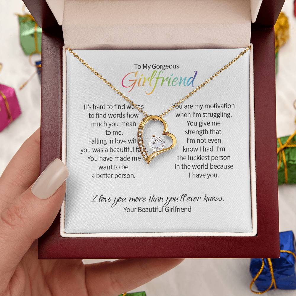 Lgbtq Heart Necklace For Girlfriend - Love You More Than You'll Ever Know Forever Love Necklace