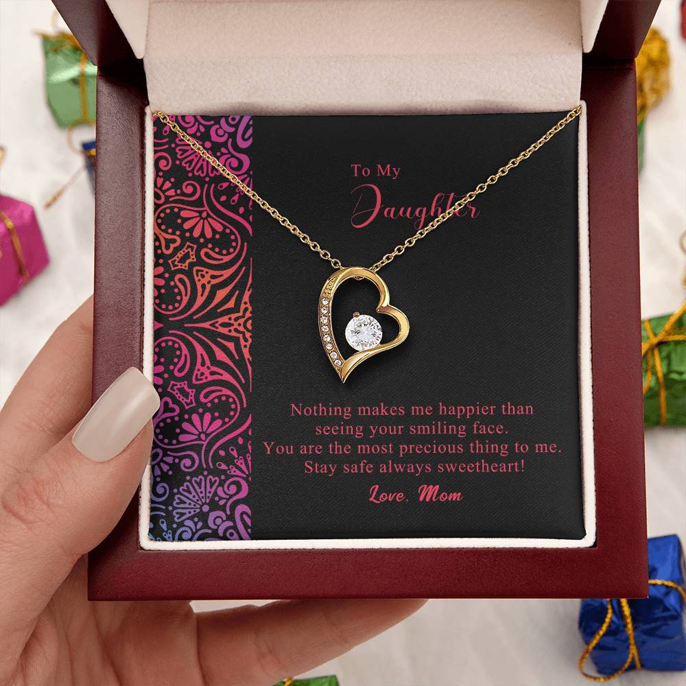 To My Daughter - Forever Love Mother's Day Necklace Gift Set Daughter Gift From Mom Anniversary Lovingly Mom Birthday Forever Love Necklace