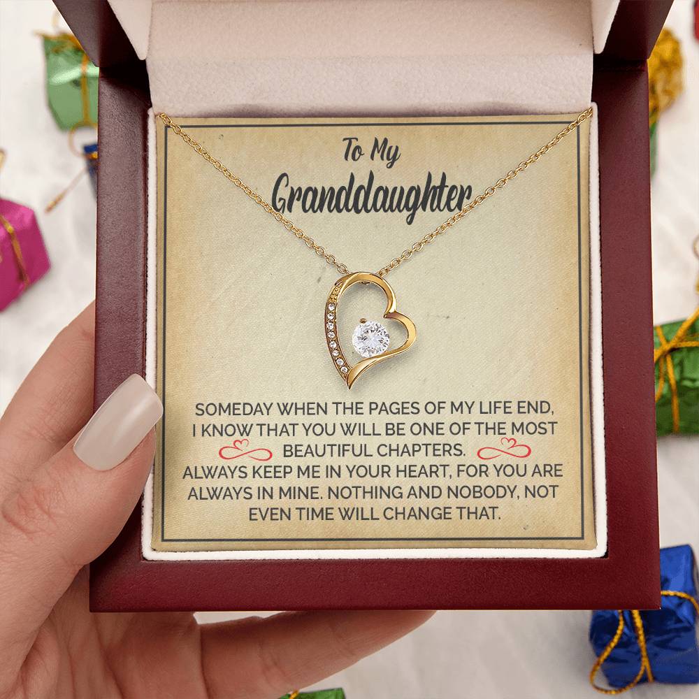 To My Granddaughter - I Will Always Be There For You Grandpa - Granddaughter Necklace Granddaughter 1 Forever Love Necklace