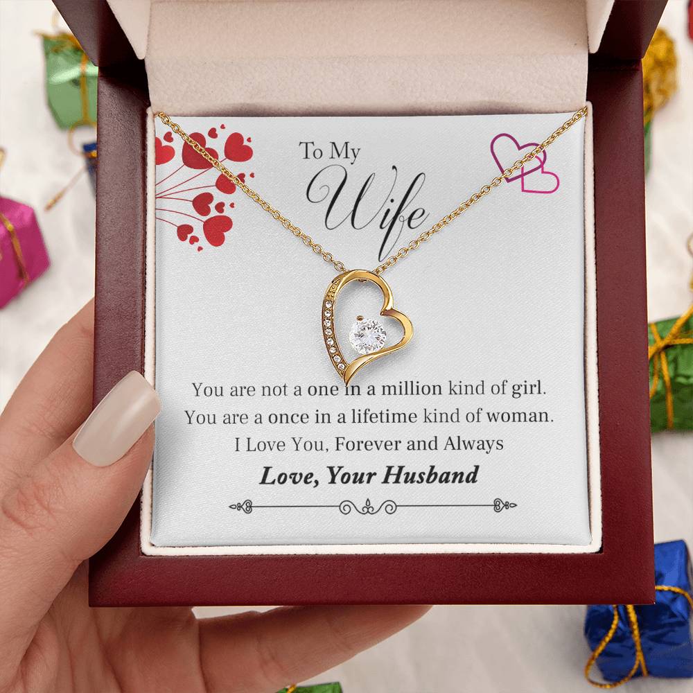 To My Wife Once In A Lifetime Heart Necklace 1 Forever Love Necklace
