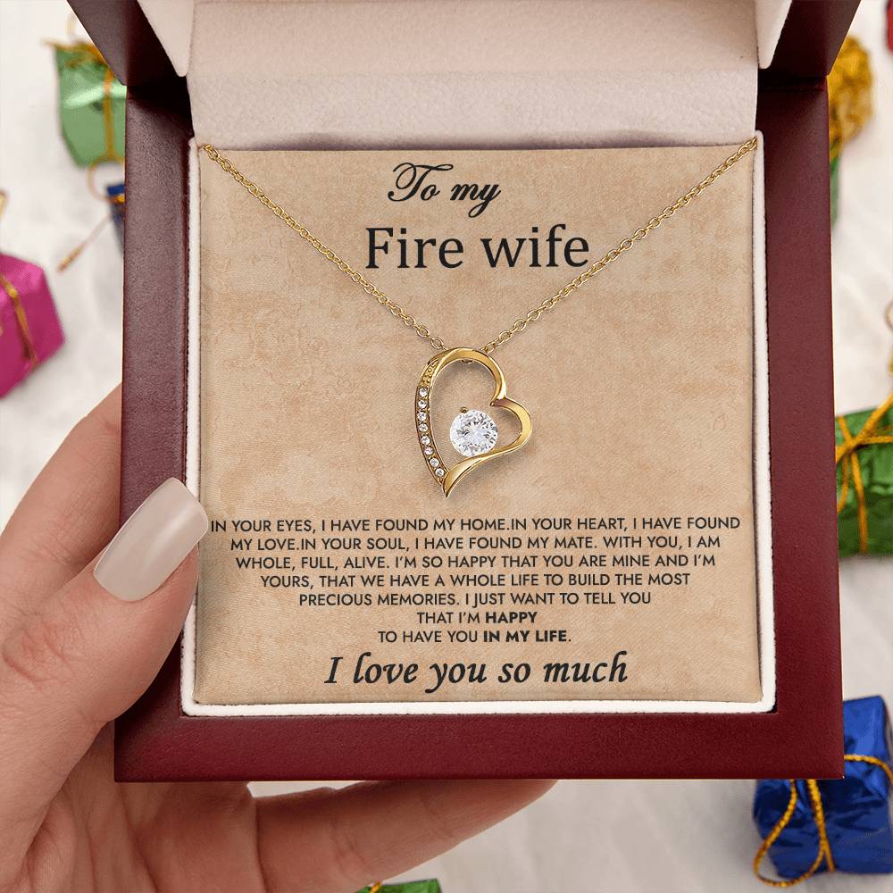 To My Fire Wife Forever Love Necklace