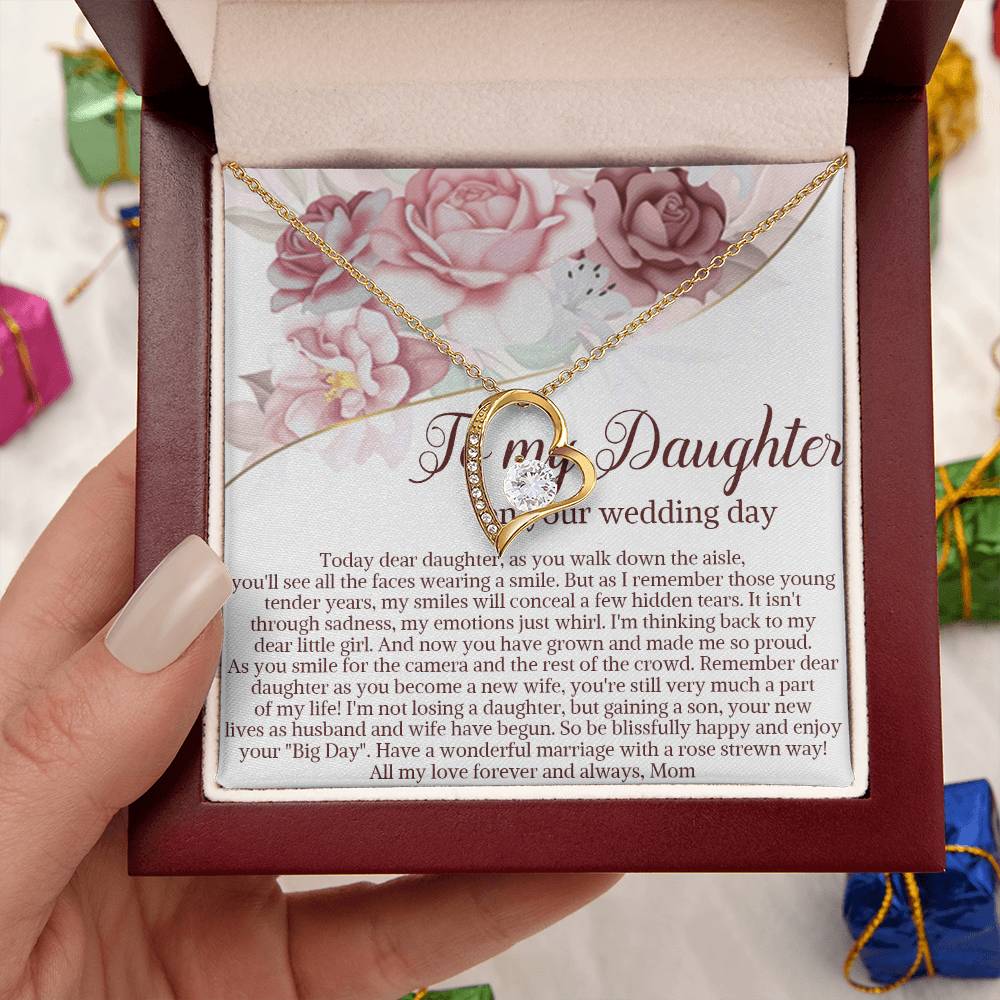Daughter On Wedding Day Gift Daughter Wedding Gift From Mom And Dad Daughter Gift From Parents Daughterwedding Gift 1 Forever Love Necklace