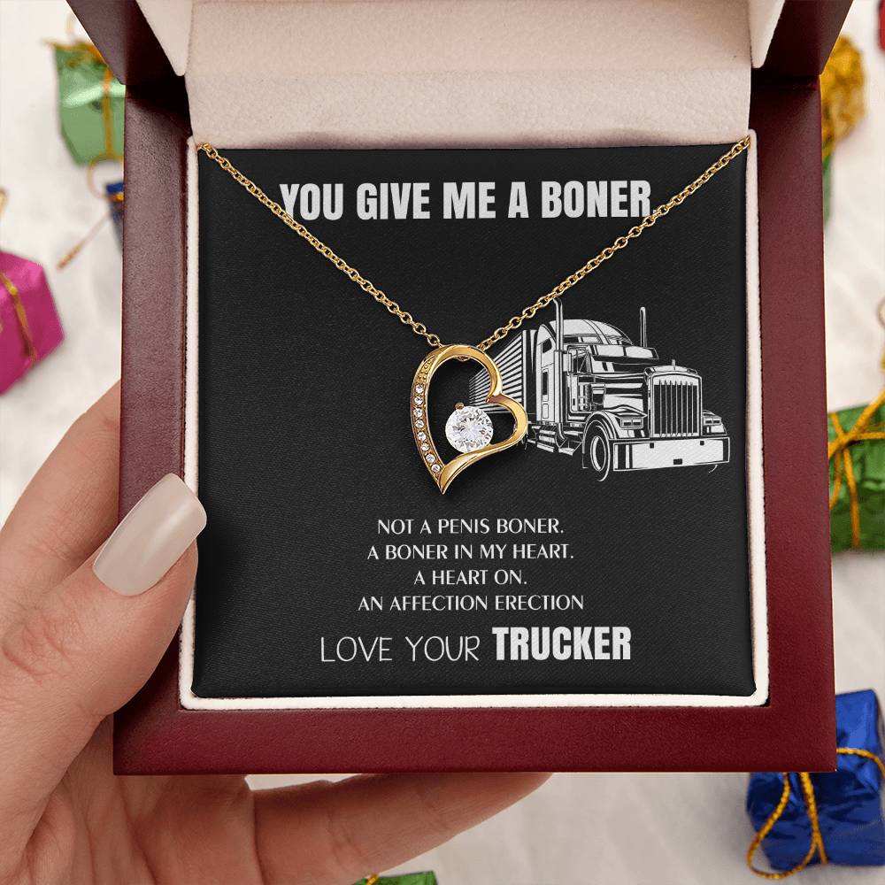 You Give Me A Heart Boner An Affection Erection Funny & Sarcastic Love For Her ♥ Mature Gag Gift For Truck Drivers Wife 1 Forever Love Necklace
