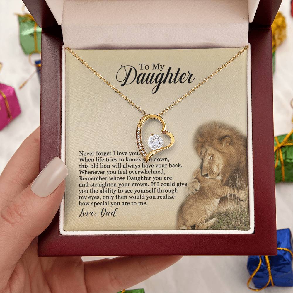 To My Dad Never Forget That I Love You Father's Day Father Daughter Necklace Father To Daughter Birthday Gift Gifts Forever Love Necklace