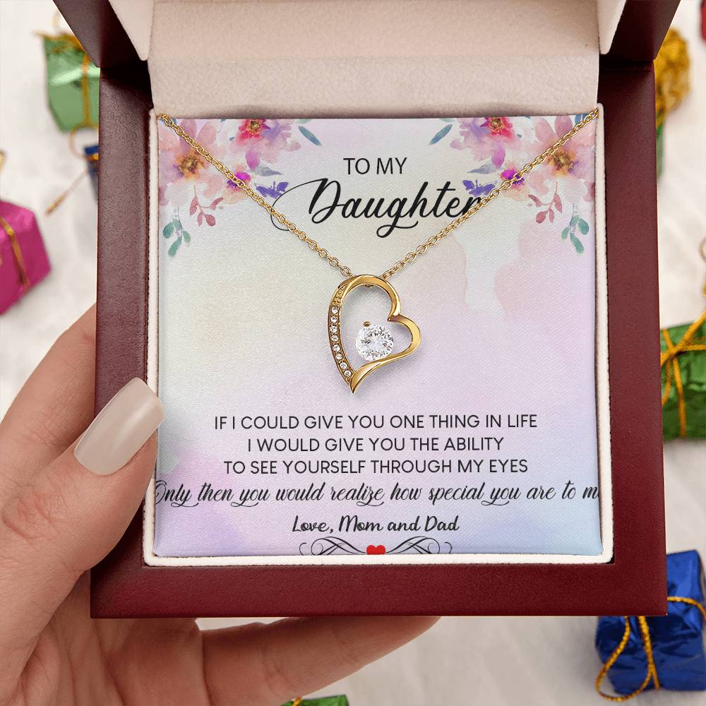 To My Daughter Necklace Forever Love Gift Daughter Necklace From Mom And Dad Customize Daughter Necklace Gift Daughter Birthday Forever Love Necklace