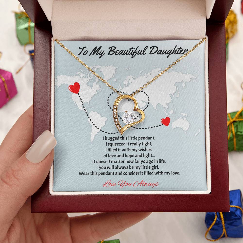 To My Beautiful Daughter Straighten Your Crown Necklace Mom Daughter Necklace Daughter Birthday Gift Daughter Graduation Gift Forever Love Necklace