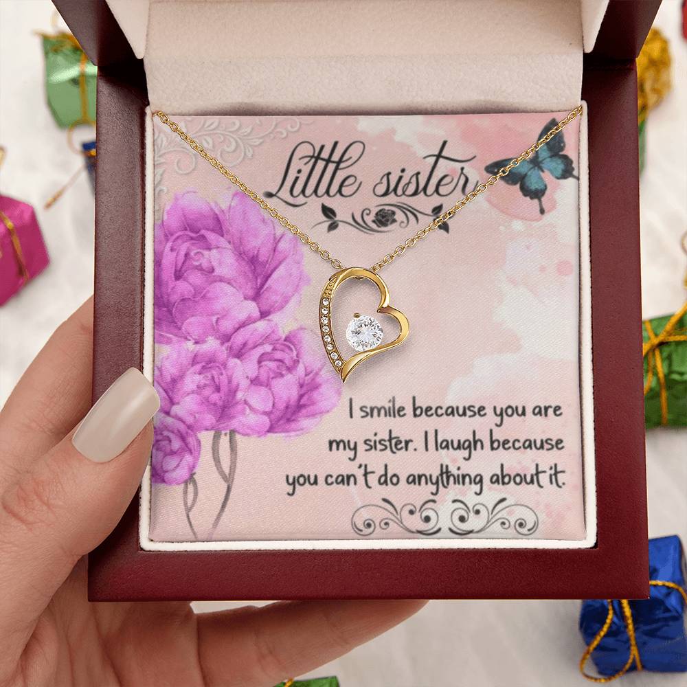 To My Little Sister Necklace Forever Love Necklace