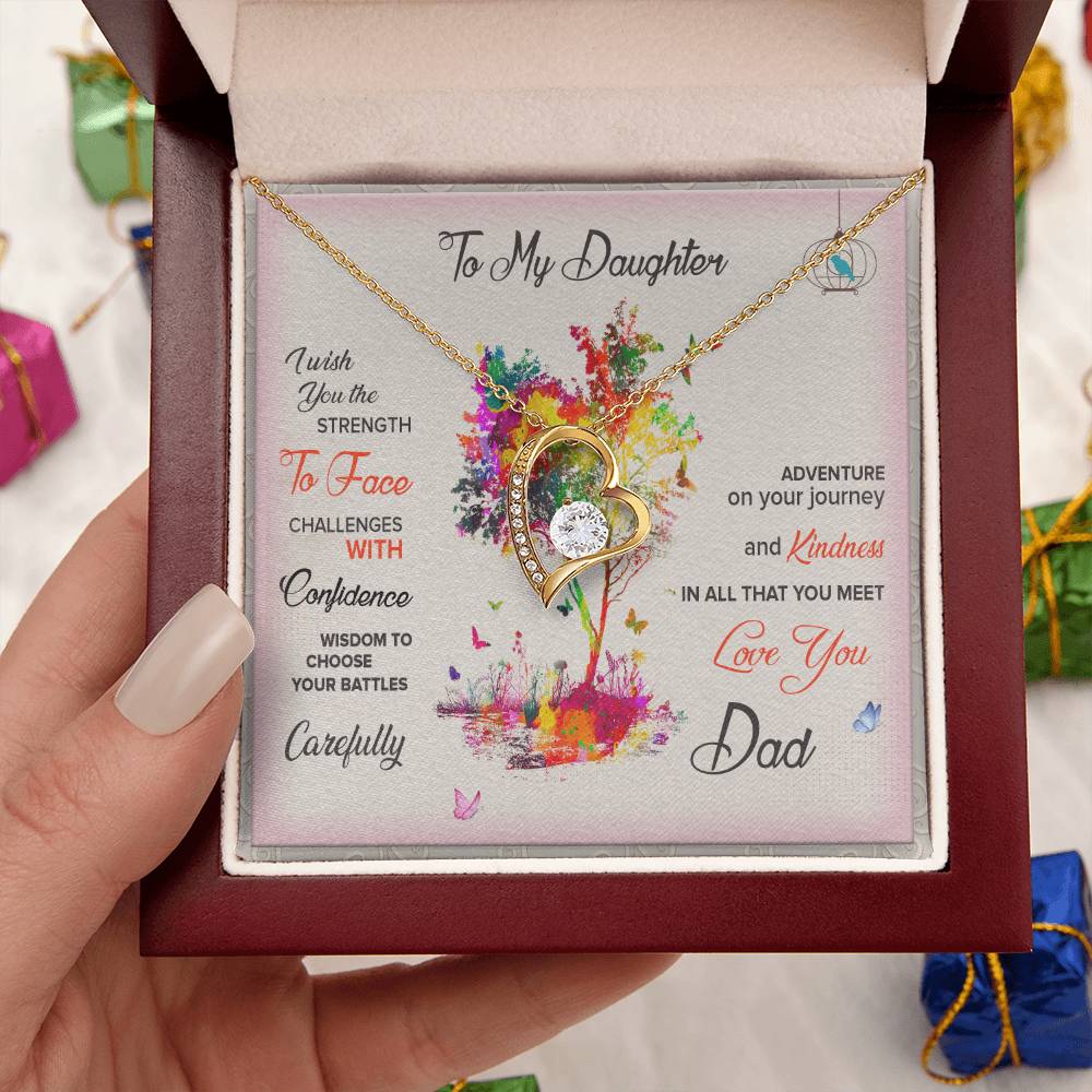 To My Daughter Forever Necklace Birthday Christmas Graduation Engagement From Dad 1 Forever Love Necklace