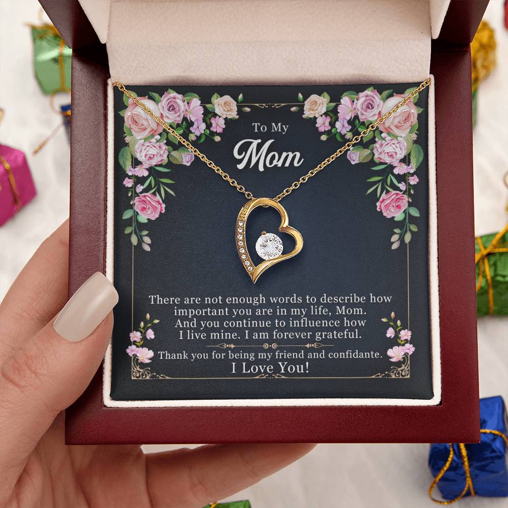 To My Mom - The Are Not Enough Words To Describe - Necklace Forever Love Necklace