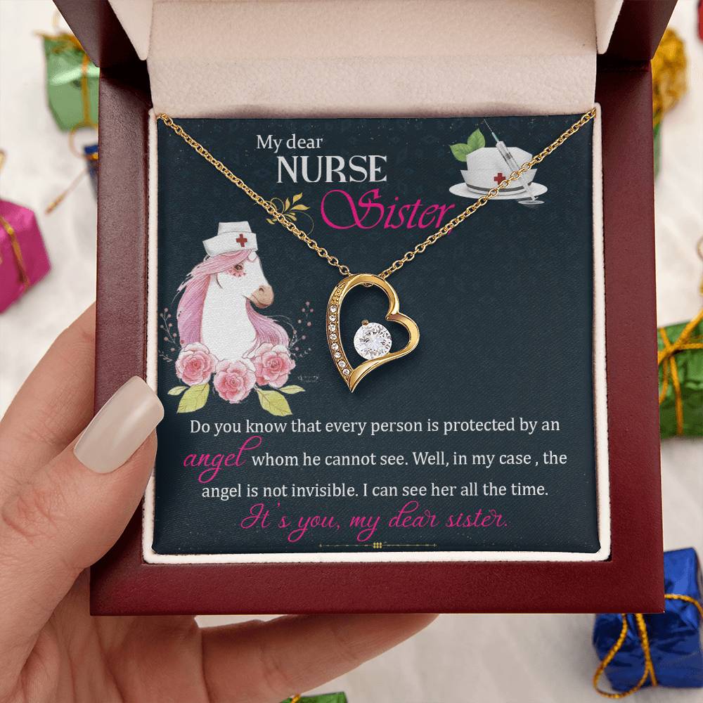 My Dear Nurse Sister The Angel Is Not Invisible Forever Love Necklace