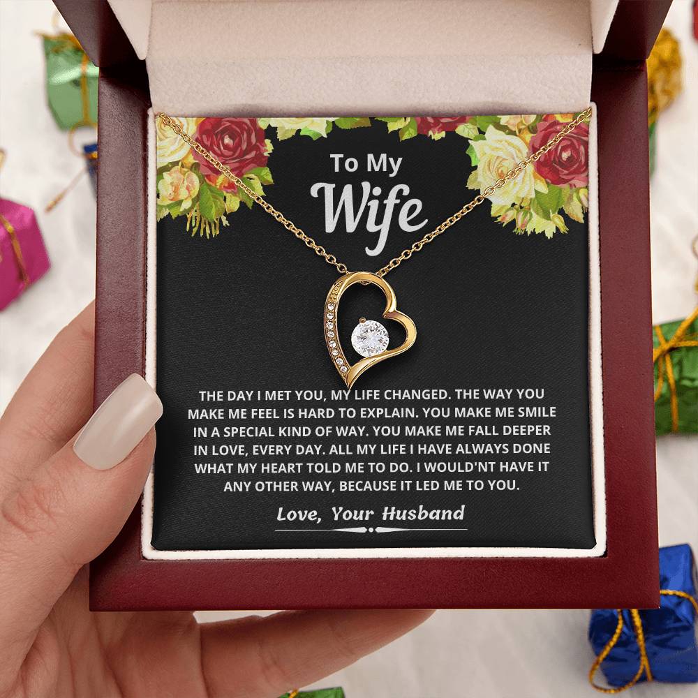 To My Wife Day I Met You Necklace Forever Love Necklace