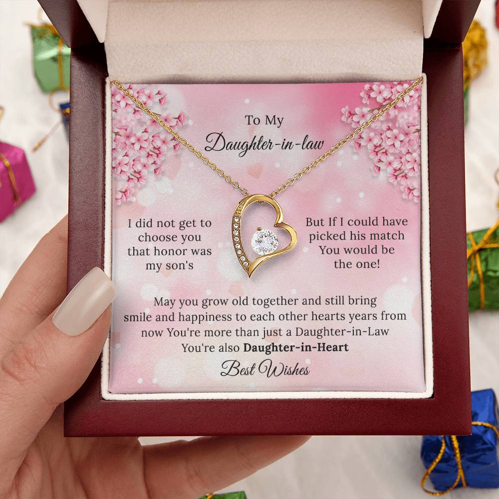To My Daughter In Law To My Daughterinlaw Necklace Gifts Wedding Gift For Daughter In Law Daughter In Law Gift For Christmas Birthday Forever Love Necklace